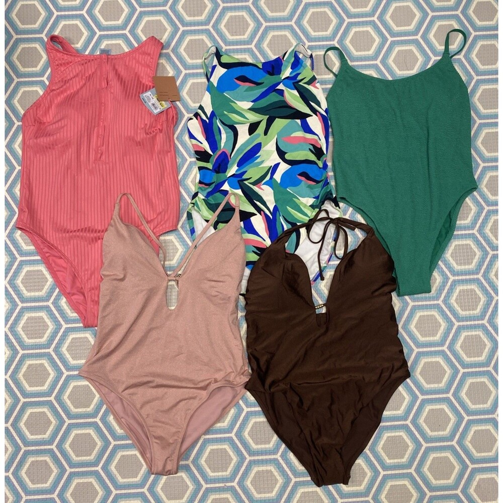 Lot of 5 Shade & Shore 1 Piece Swimsuit - SIZE XL  Wholesale - Clearance NWT